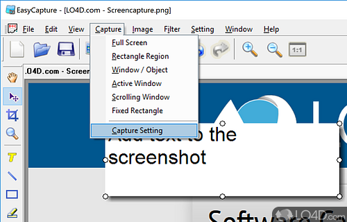User interface - Screenshot of EasyCapture
