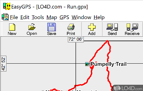 Program helps you quickly and easily generate, manage - Screenshot of EasyGPS