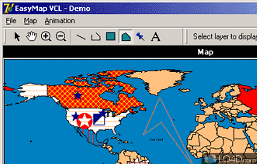 Screenshot of EasyMap VCL - Delphi/C++Builder components set for creating own GIS-related solutions without MapInfo