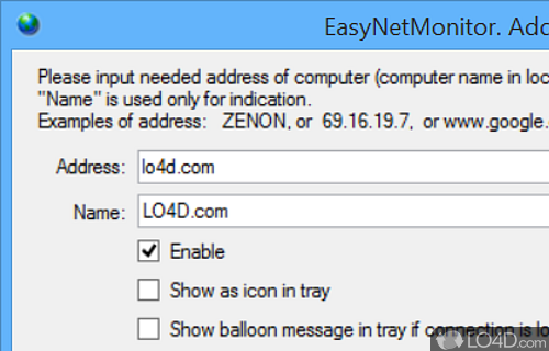 Ping and get information about computers in a network - Screenshot of EasyNetMonitor