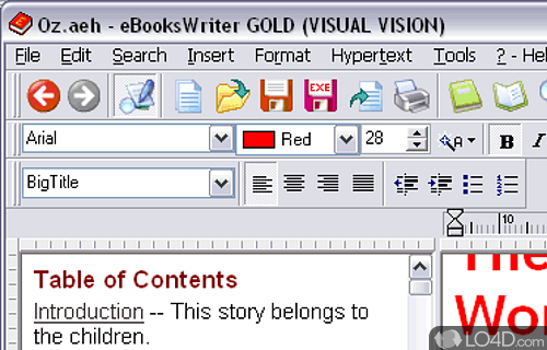 Screenshot of eBooksWriter LITE - Create eBooks, save them to PC using whatever file format best suits needs