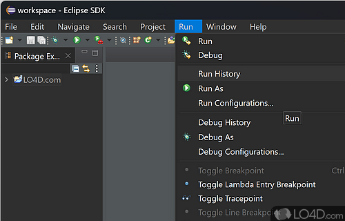 User interface - Screenshot of Eclipse SDK