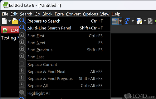 User interface - Screenshot of EditPad Lite