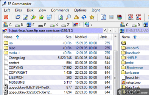 Screenshot of EF Commander - File manager that has been especially tailored to meet the needs of both beginner