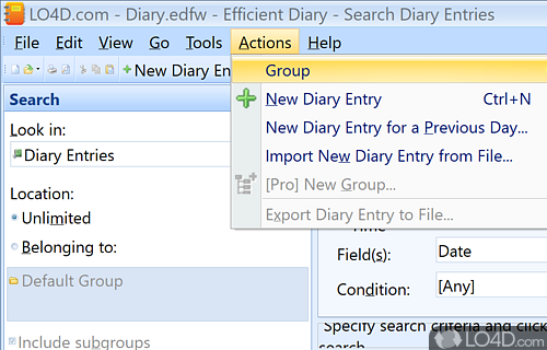 Efficient Diary screenshot