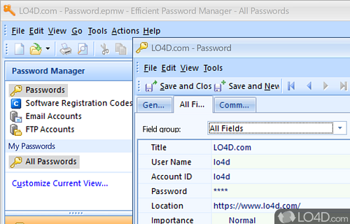 Efficient Password Manager screenshot