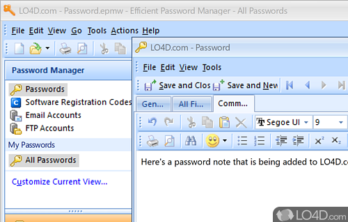 Efficient Password Manager screenshot