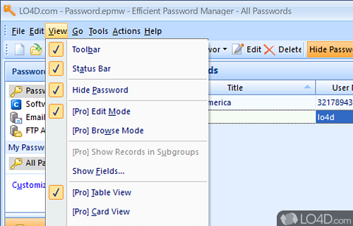 Efficient Password Manager screenshot