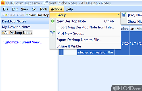 Efficient Sticky Notes screenshot