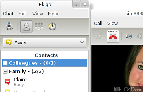 Screenshot of Ekiga - Carry out softphone, video conference