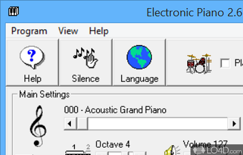 Brings an electric piano to your desktop - Screenshot of Electronic Piano