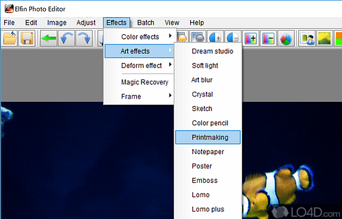 Editing - Screenshot of Elfin Photo Editor