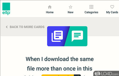 Simplifies some common computer tasks using a card flipping system - Screenshot of Ellp