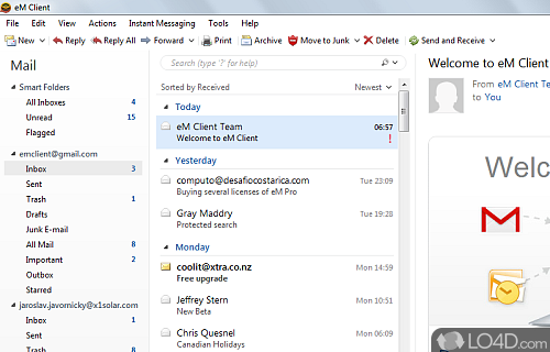 Screenshot of eM Client - Feature-packed yet email client that integrates not only calendars, contacts