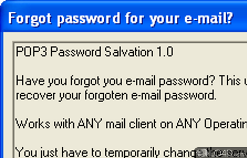 Screenshot of Email Password Recovery (pop3) - User interface
