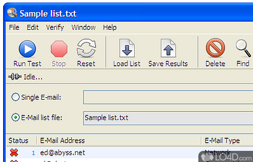 eMail Verifier Screenshot
