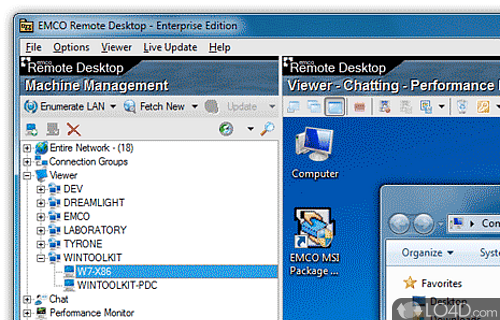 Screenshot of EMCO Remote Desktop Professional - User interface
