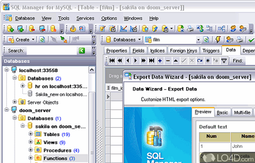 Screenshot of EMS SQL Manager for MySQL Freeware - User interface
