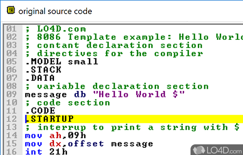 Emu8086 - Microprocessor Emulator and 8086 Assembl Screenshot