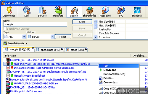 Screenshot of eMule - Simple setup and user-friendly GUI