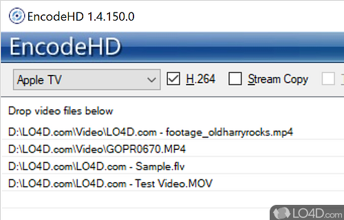 Encode your videos with ease - Screenshot of EncodeHD