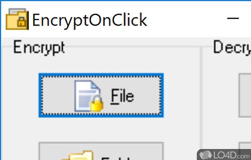 Encrypt files and folders with password - Screenshot of EncryptOnClick