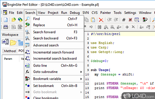 EngInSite Perl Editor Professional screenshot