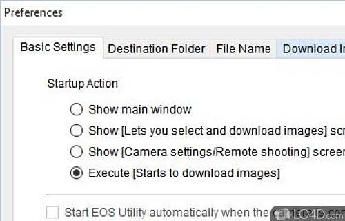 Utility for Canon camera - Screenshot of EOS Utility