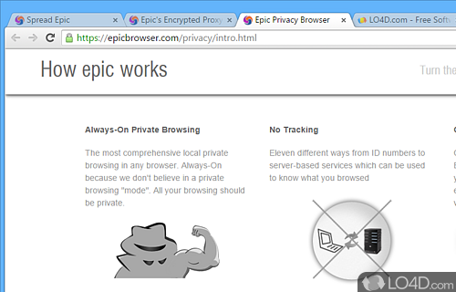 Packs several security modes - Screenshot of Epic Privacy Browser