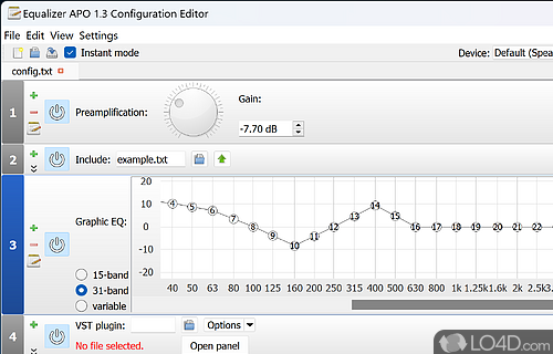 Balancing audio  - Screenshot of Equalizer APO