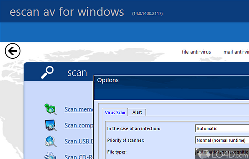 Real-time virus scanning - Screenshot of eScan AntiVirus