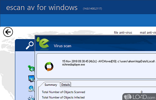 Cloud Security - Screenshot of eScan AntiVirus