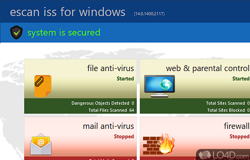 Well-organized interface with various protection tools - Screenshot of eScan Internet Security Suite