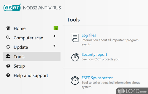 Different kinds of scans and real-time protection - Screenshot of ESET NOD32 Antivirus