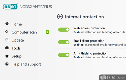 Database of virus signatures which is updated daily - Screenshot of ESET NOD32 Antivirus