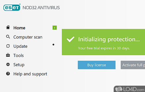 Anti-malware software solution with optimal default configuration for rookies - Screenshot of ESET NOD32 Antivirus