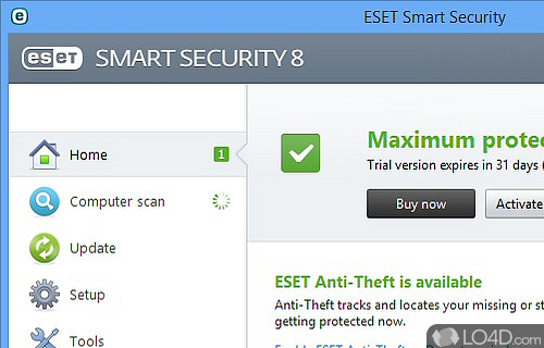 Screenshot of ESET Internet Security (Smart Security) - Eset's complete security solution against viruses, spyware, worms