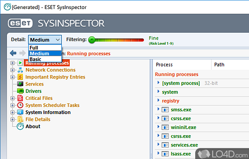 View information about drivers, hardware and software - Screenshot of ESET SysInspector