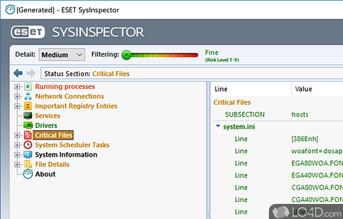 Although EST SysInspector doesn't provide real time protection, it will certainly get you a lot closer to finding a solution - Screenshot of ESET SysInspector