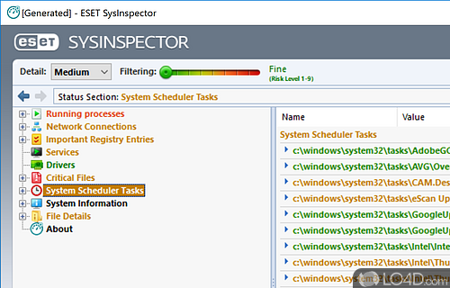 Scans your Windows operating system and captures details - Screenshot of ESET SysInspector