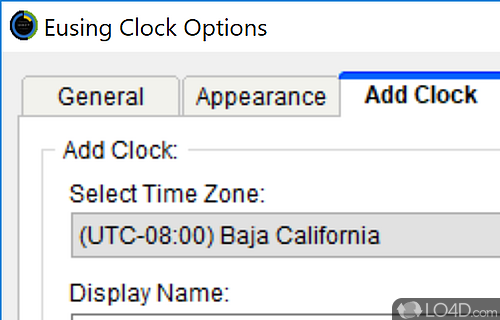 Options to tinker with - Screenshot of Eusing Clock