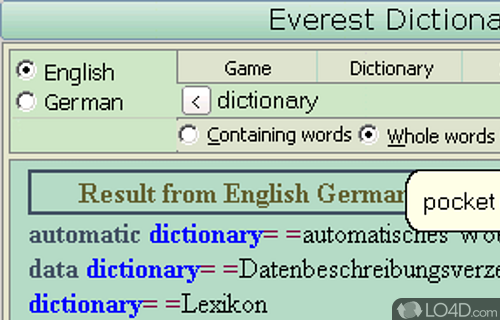 Everest Dictionary with databases Screenshot