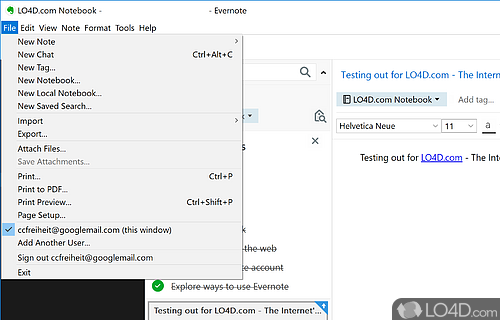 Text, lists, photos, and saved web pages - Screenshot of EverNote
