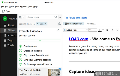 Data sync and cross-platform compatibility - Screenshot of EverNote