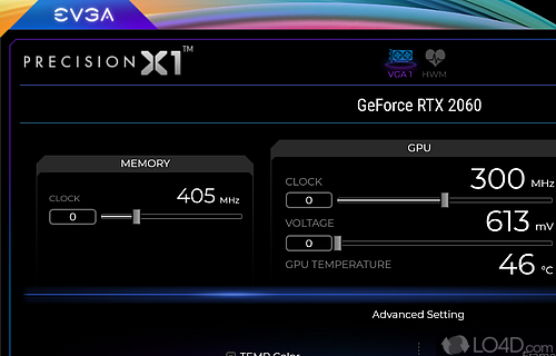 Monitoring and controlling - Screenshot of EVGA Precision X1