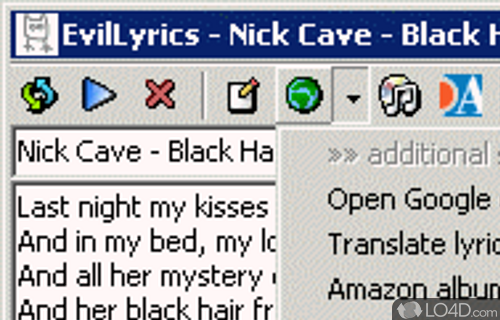 EvilLyrics Screenshot