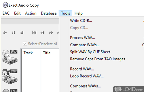Pick the desired output format - Screenshot of Exact Audio Copy