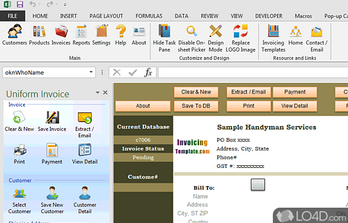 Excel Invoice Template Screenshot