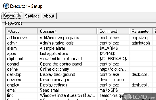 Balanced performance, and various settings - Screenshot of Executor