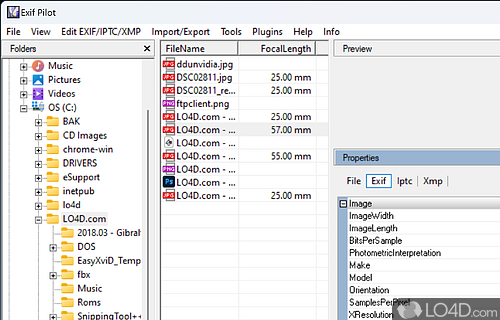 Editing JPEG EXIF info - Screenshot of Exif Pilot